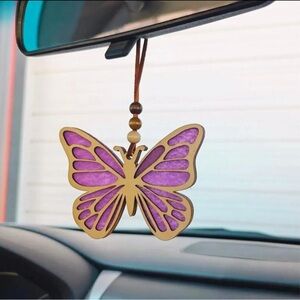 Natural Butterfly Car Air Freshener - Natural Boho Air Freshie -Essential oil